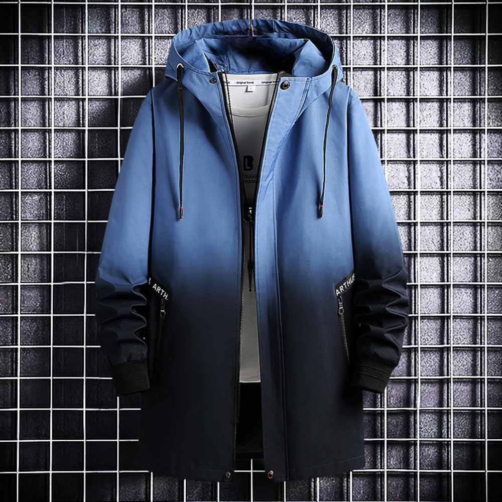 Reece - Ombre Hooded Jacket — Blue