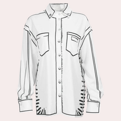 Wilhelmina - Classic Button Down Shirt — White
