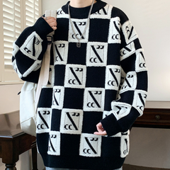 Sheldon - Checkerboard Knit Jumper