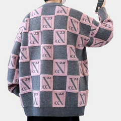 Sheldon - Checkerboard Knit Jumper