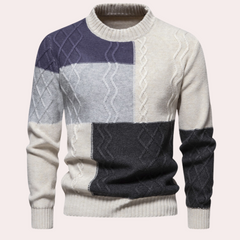 Raymond - Colour Block Knit Jumper — Grey