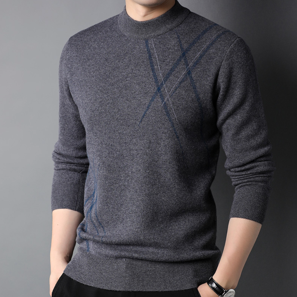 Godfrey - Diamond Pattern Jumper — Grey