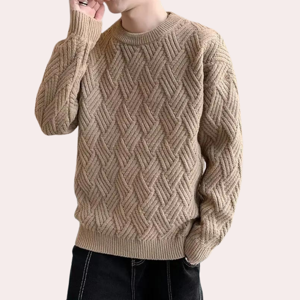 Stephen - Textured Knit Crew Jumper