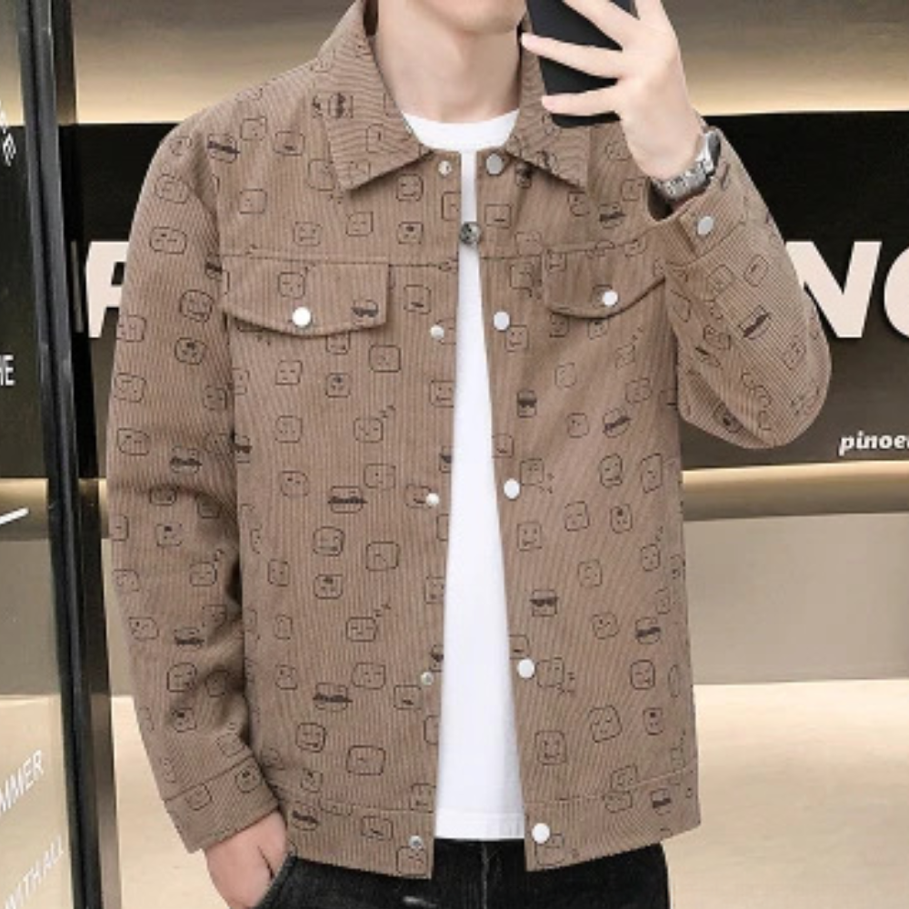 Conrad - Printed Denim Jacket — Brown