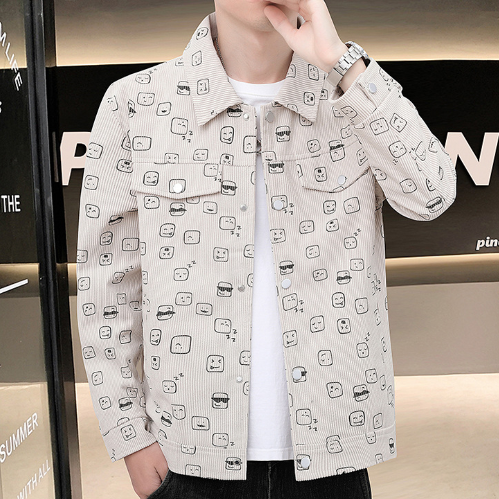 Conrad - Printed Denim Jacket — White