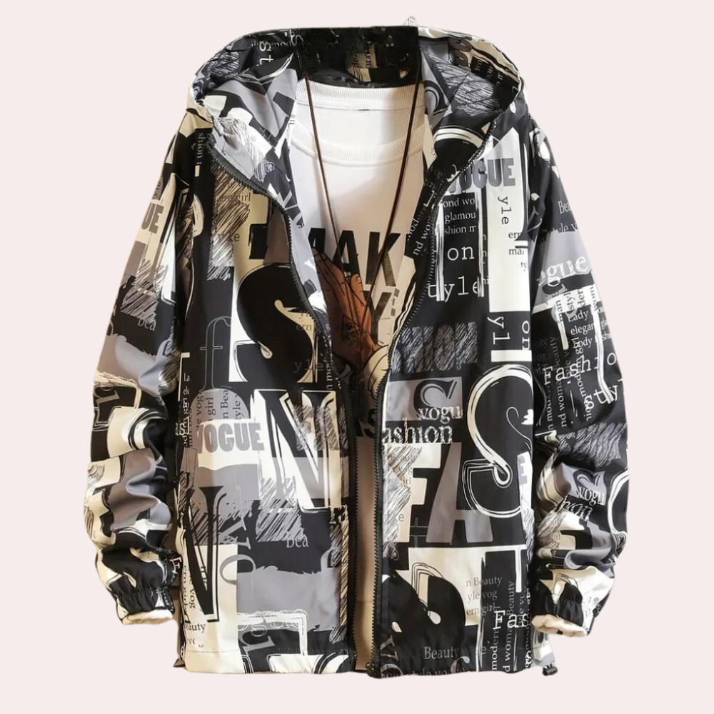 Spencer - Graffiti Print Hooded Jacket