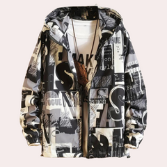Spencer - Graffiti Print Hooded Jacket