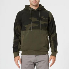 Quentin - Camo Colour Block Hoodie — Green