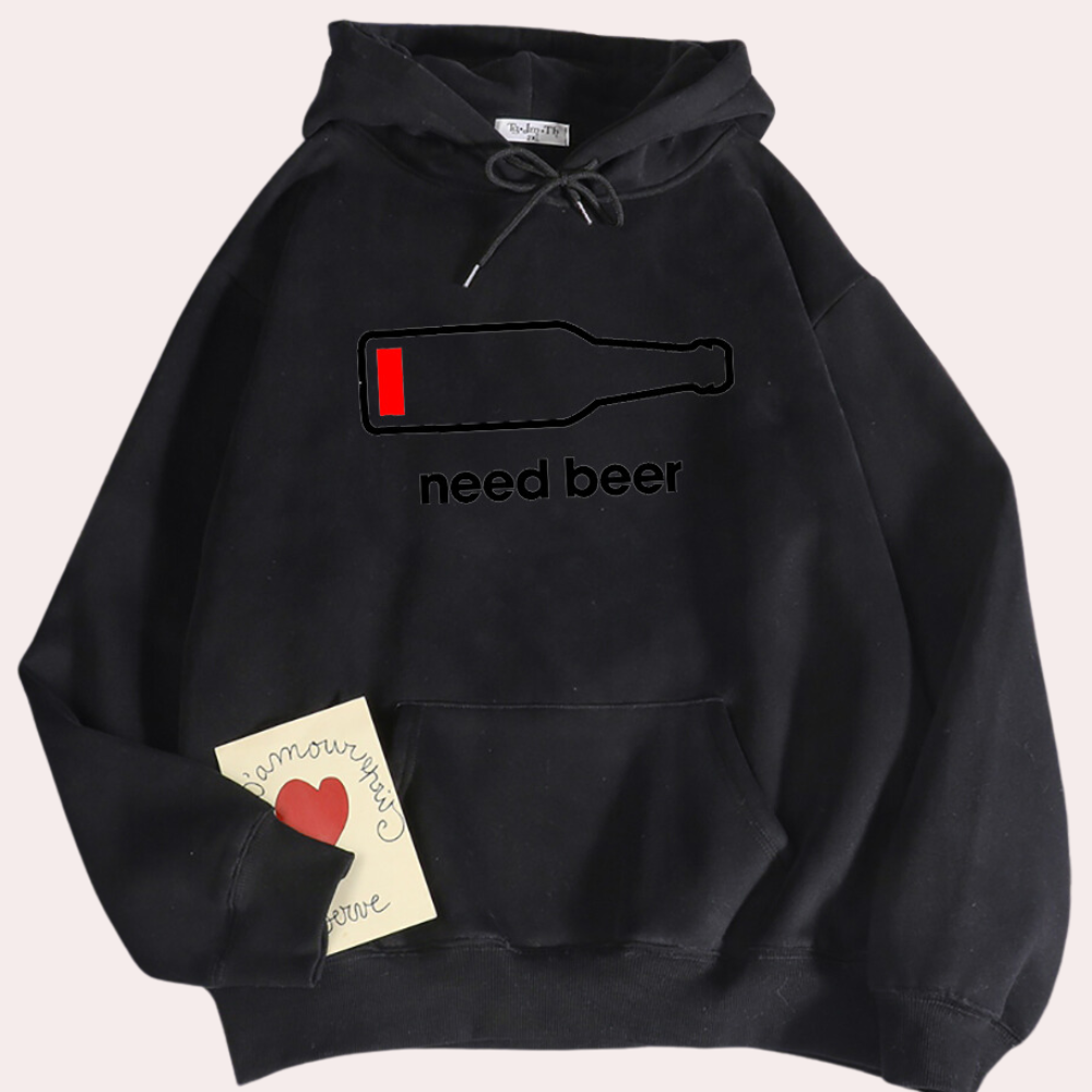Miles - Beer Slogan Hoodie — Black