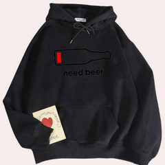 Miles - Beer Slogan Hoodie — Black
