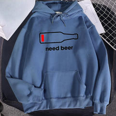 Miles - Beer Slogan Hoodie — Blue