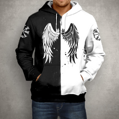 Cassia - Wings Print Hoodie — White