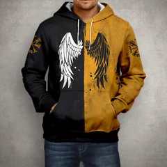 Cassia - Wings Print Hoodie — Yellow
