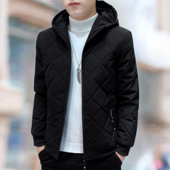 Edward - Quilted Hooded Jacket — Black