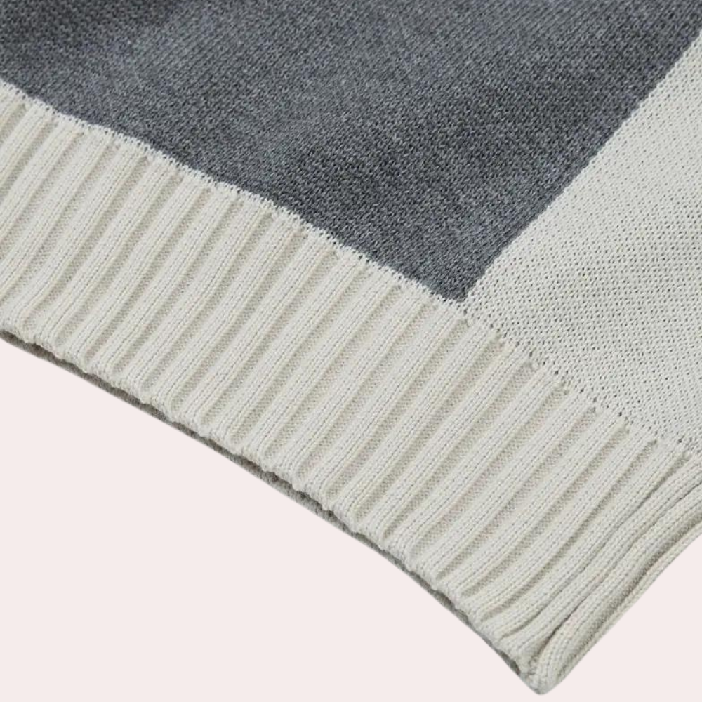 Killian - Check Panel Knit Hoodie