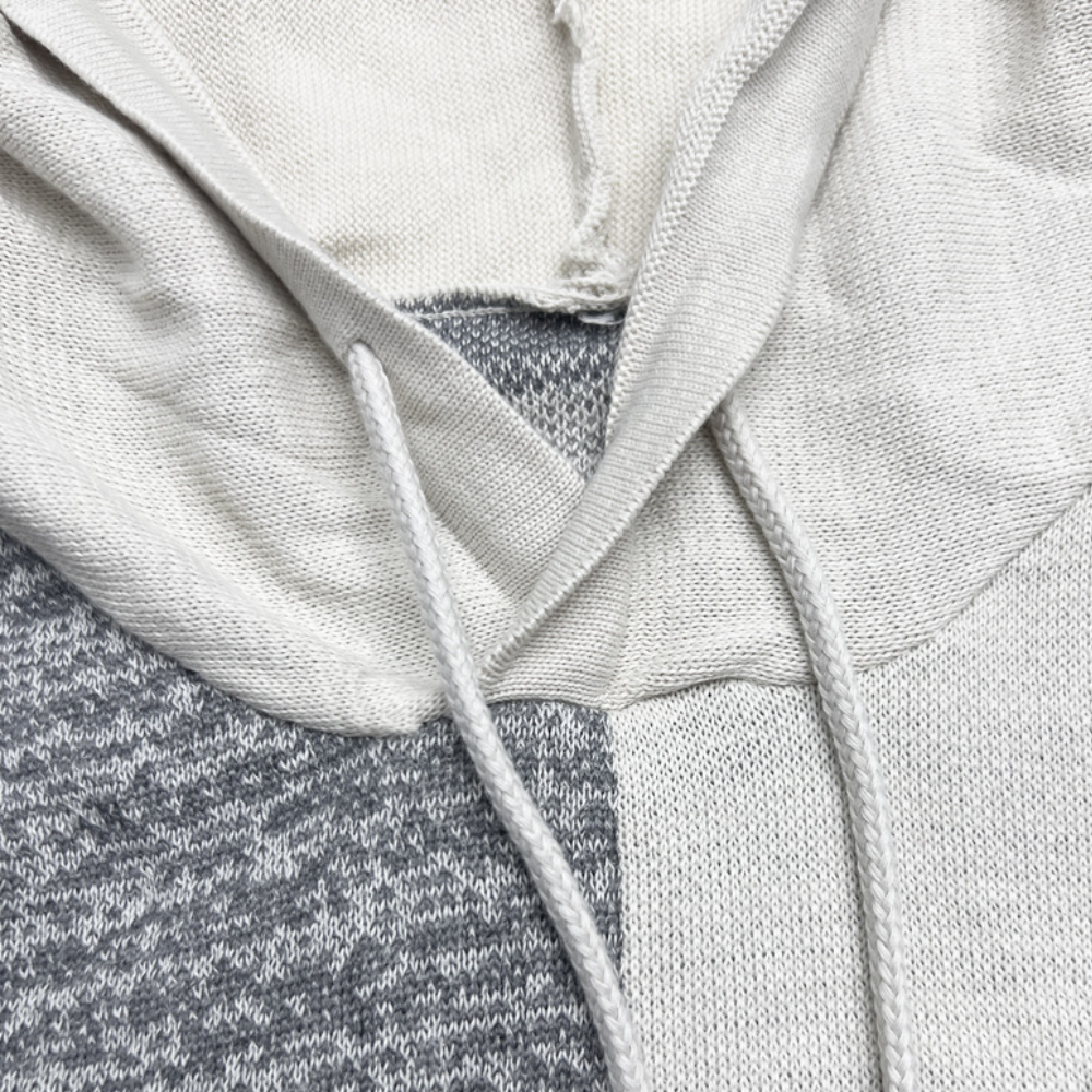 Killian - Check Panel Knit Hoodie