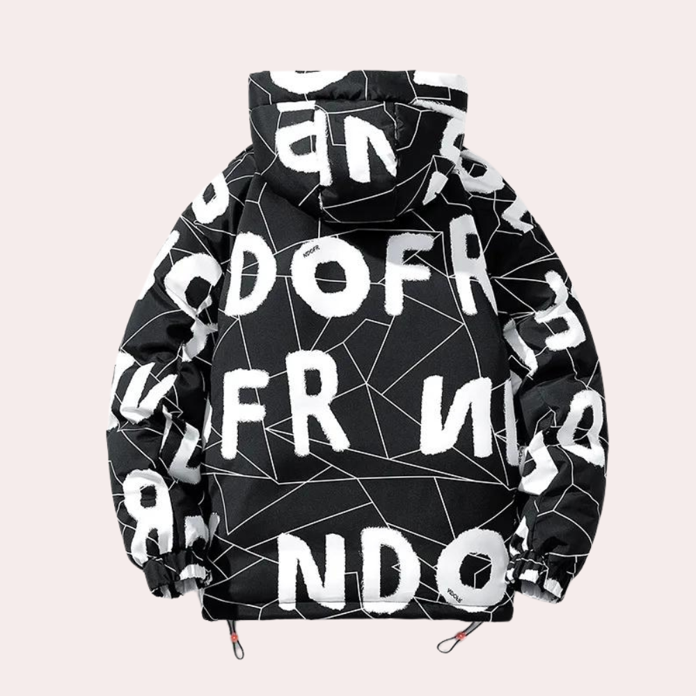 Garrett - Letter Print Puffer Jacket