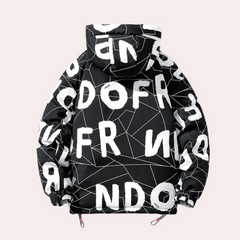 Garrett - Letter Print Puffer Jacket