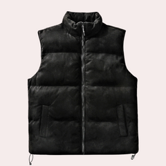 Walter - Padded Zip Gilet — Black