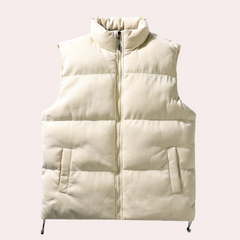 Walter - Padded Zip Gilet — White