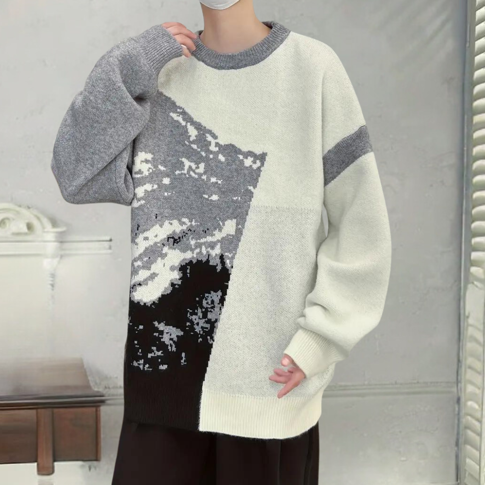 Dashiell - Abstract Print Knit Jumper