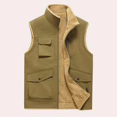 Chandler - Sherpa Lined Utility Gilet — Ginger yellow
