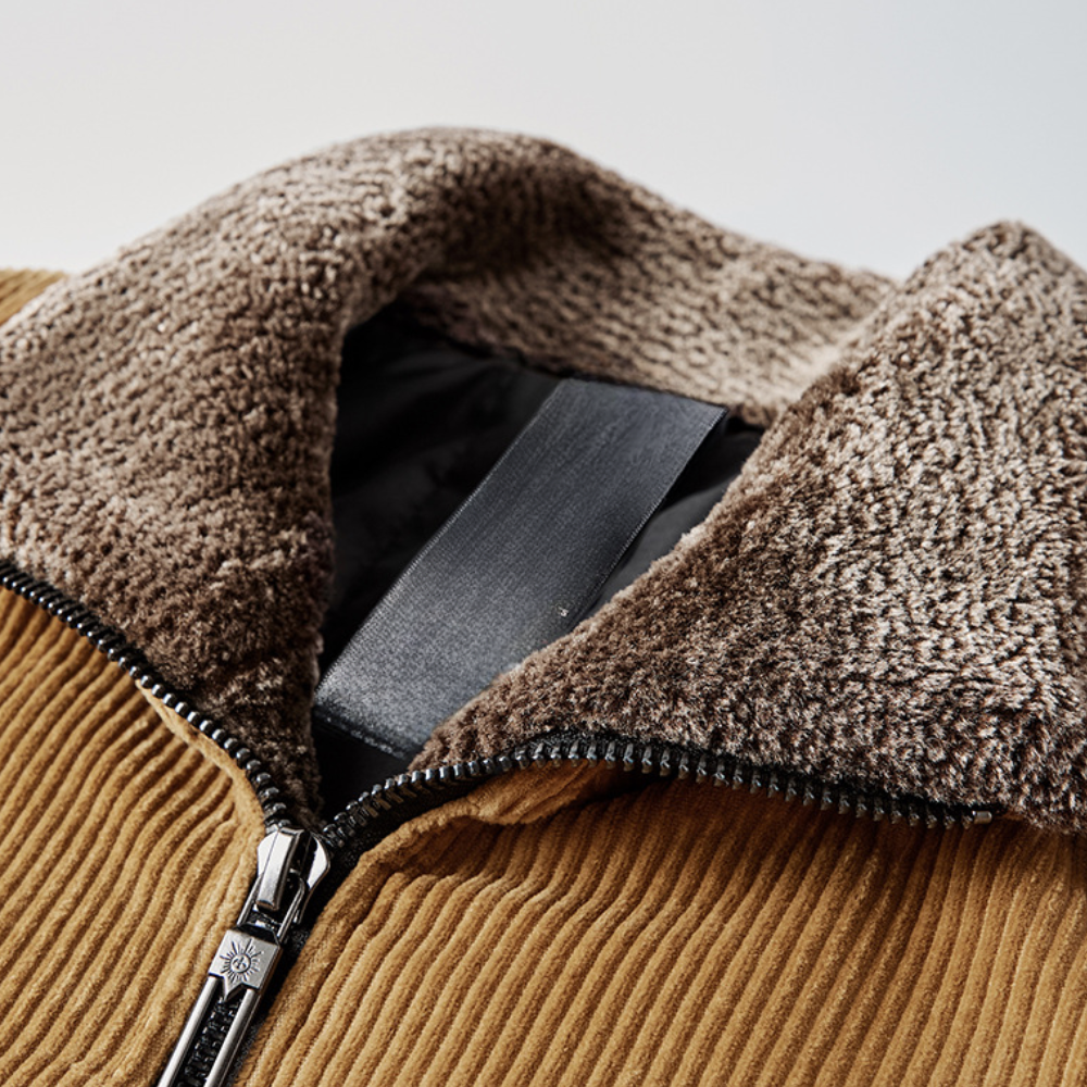 Orlando - Cord Jacket with Fur Collar