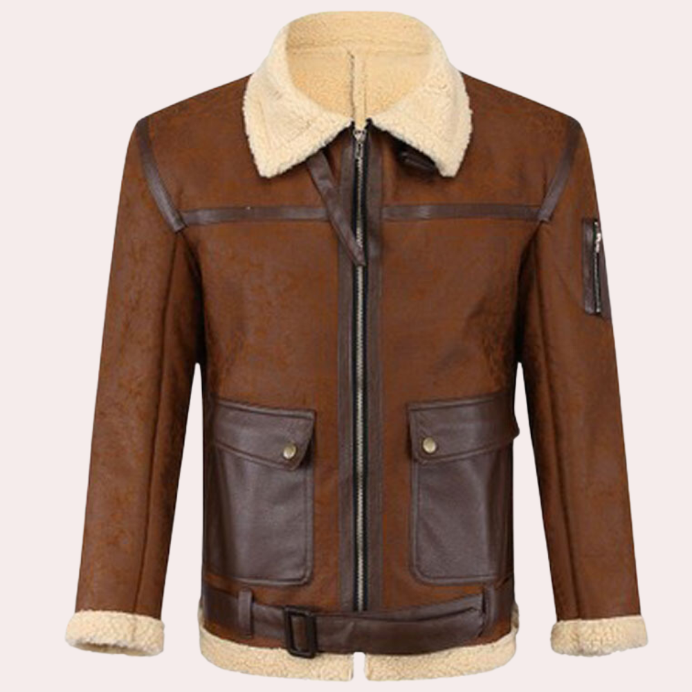 Geoffrey - Leather Jacket with Shearling