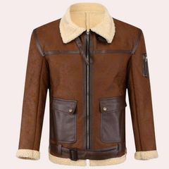 Geoffrey - Leather Jacket with Shearling