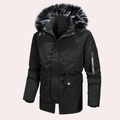 Tyson - Parka with Fur Hood — Black