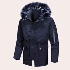 Tyson - Parka with Fur Hood — Navy blue