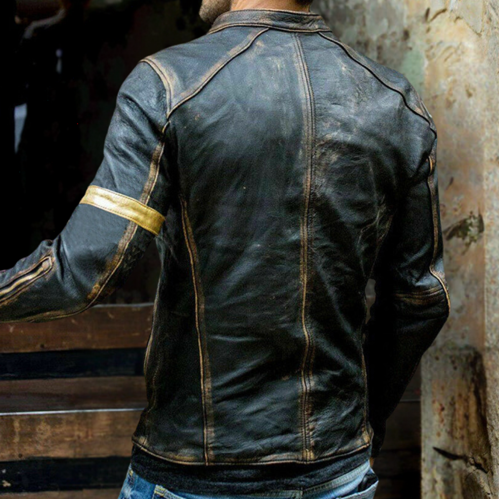 Ronald - Distressed Leather Biker