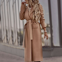 Ariana - Long Belted Coat — Khaki