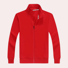 Mitchell - Zip Stand Collar Sweatshirt — Red