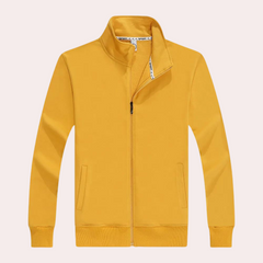 Mitchell - Zip Stand Collar Sweatshirt — Yellow