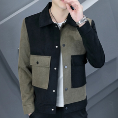 Nelson - Colour Block Cord Jacket — Black
