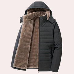Barrett - Hooded Puffer with Fleece — Black