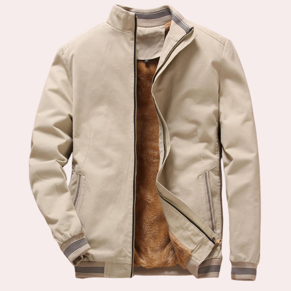 Ashton - Fleece Lined Bomber — Beige