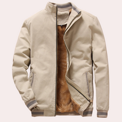 Ashton - Fleece Lined Bomber — Beige