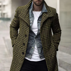 Gavin - Check Long Coat — Green