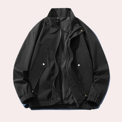 Wallace - Zip Jacket with Stand Collar — Black