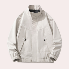 Wallace - Zip Jacket with Stand Collar — White