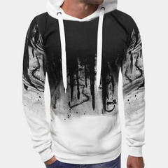 Kenneth - Hoodie with Faded Print — White