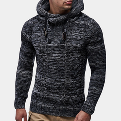 Spencer - Marl Toggle Hooded Jumper — Dark grey