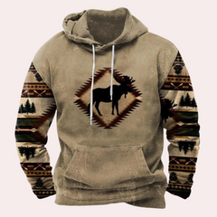 Weston - Aztec Print Hoodie — Khaki