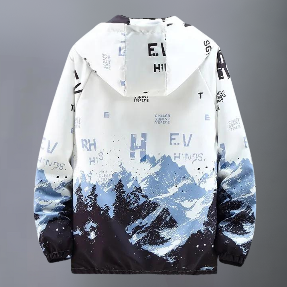 Vincent - Mountain Print Hooded Jacket