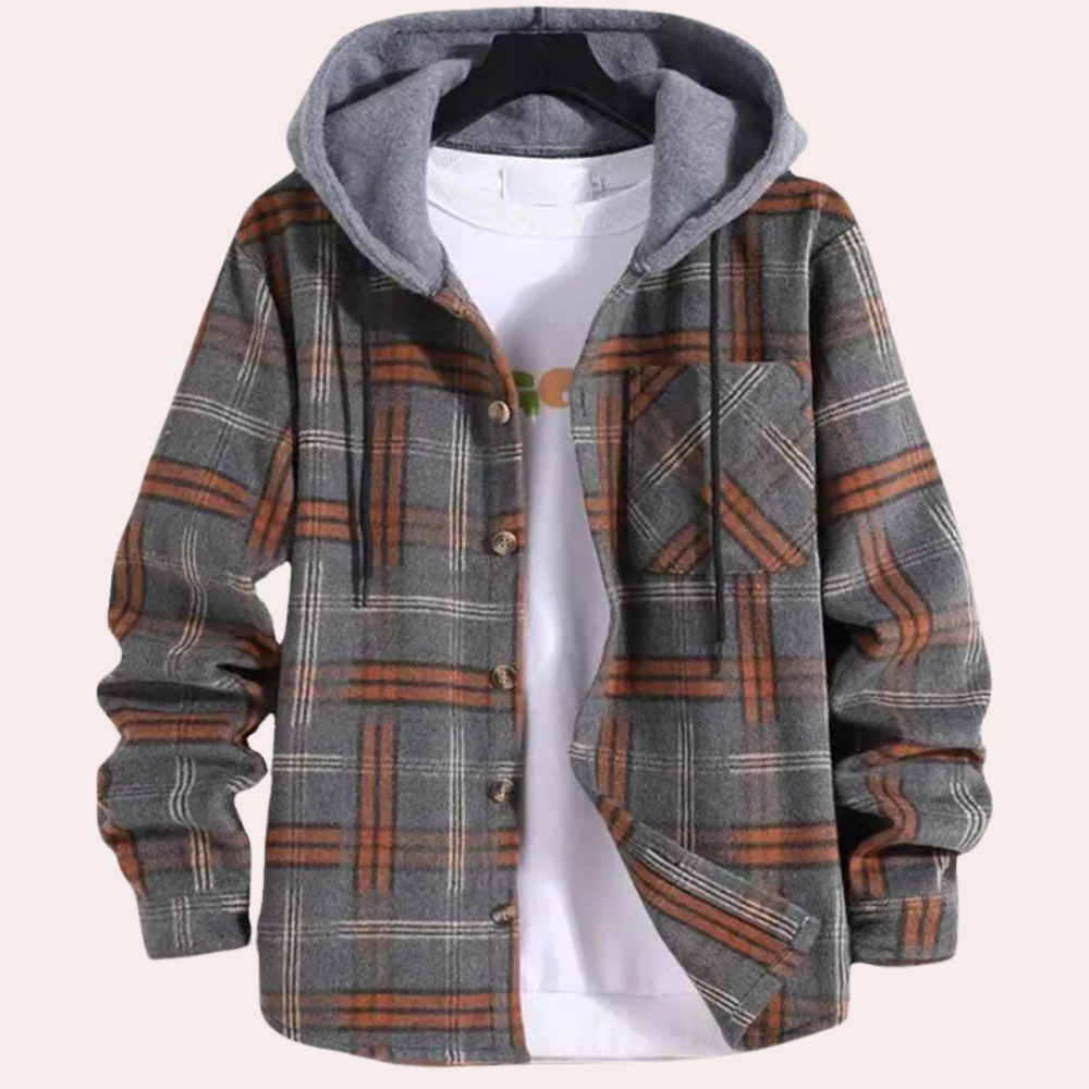 Vernon - Plaid Hooded Shirt Jacket