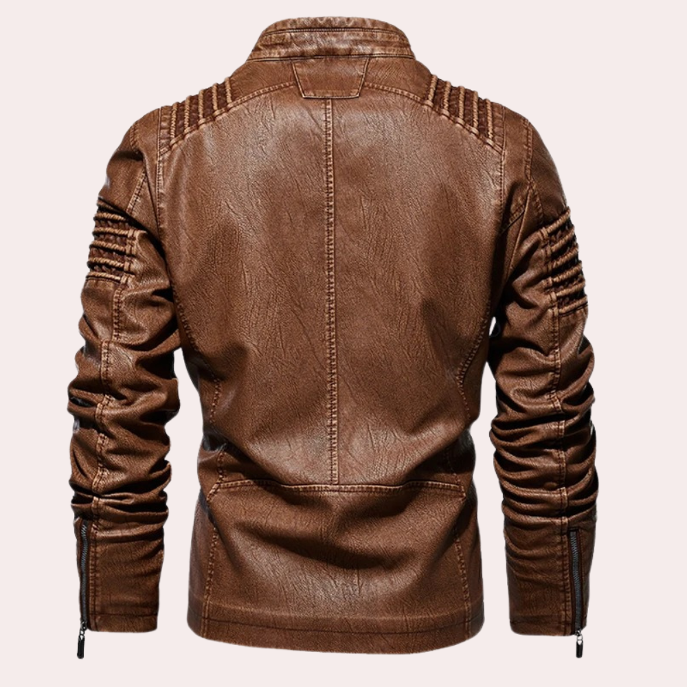 Fletcher - Quilted Sleeve Leather Jacket
