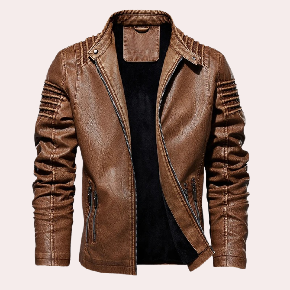 Fletcher - Quilted Sleeve Leather Jacket