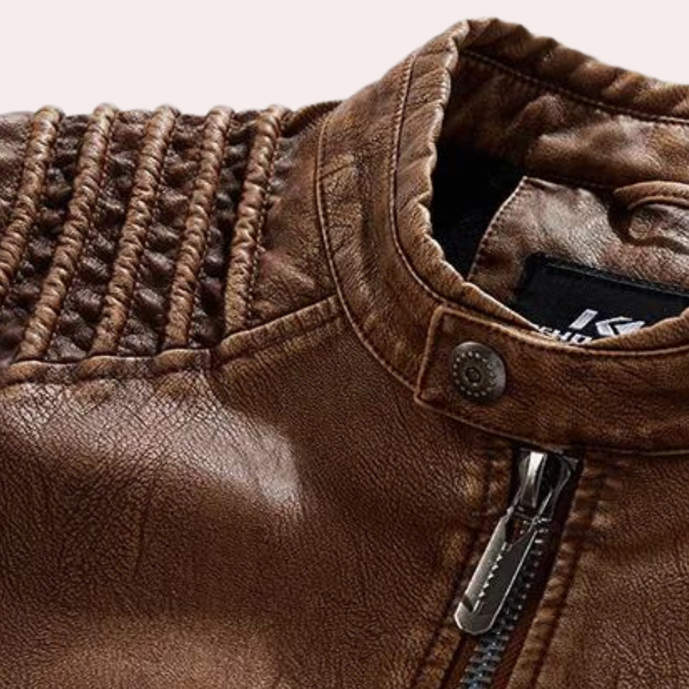 Fletcher - Quilted Sleeve Leather Jacket